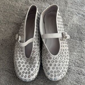 Tony Bianco White Studded Flats